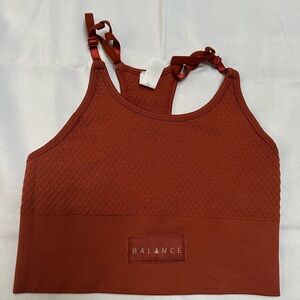 Balance Athletica Textured Burnt Orange Sports Bra